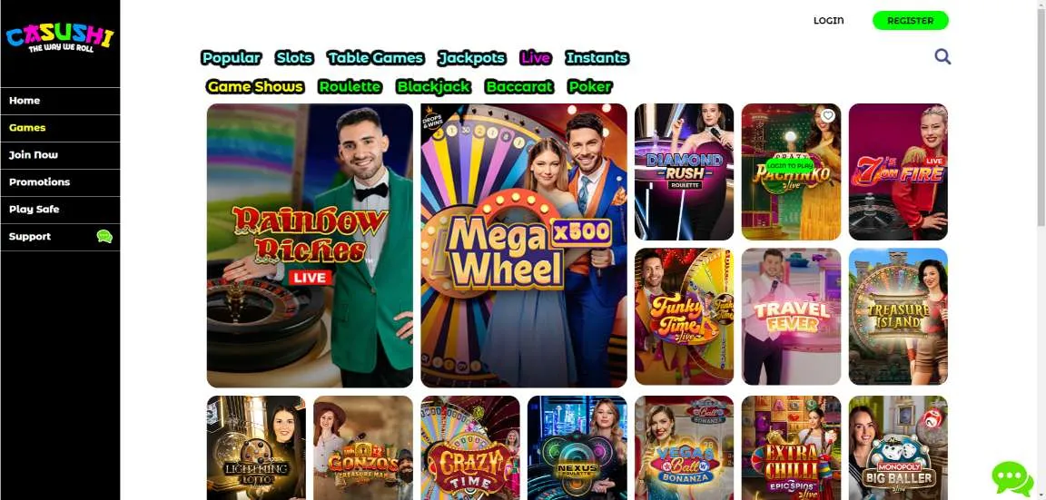 Casushi Casino Live Dealer Games