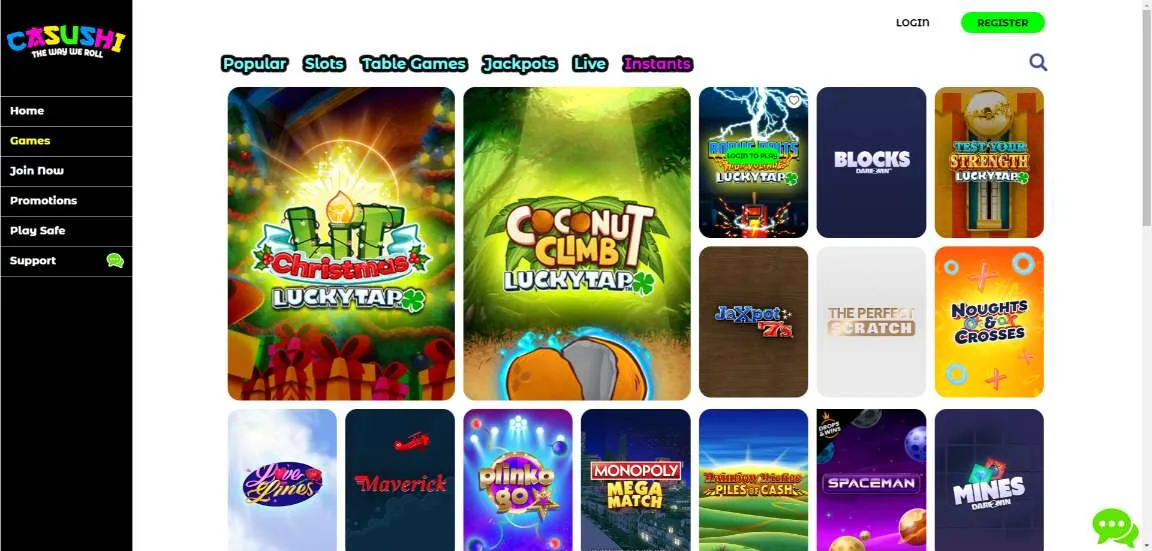 Casushi casino instant win games