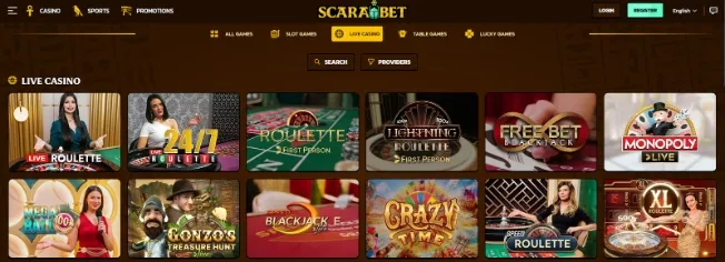 Scarabet Casino Live Games