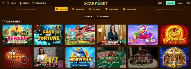 Scarabet Casino All Games