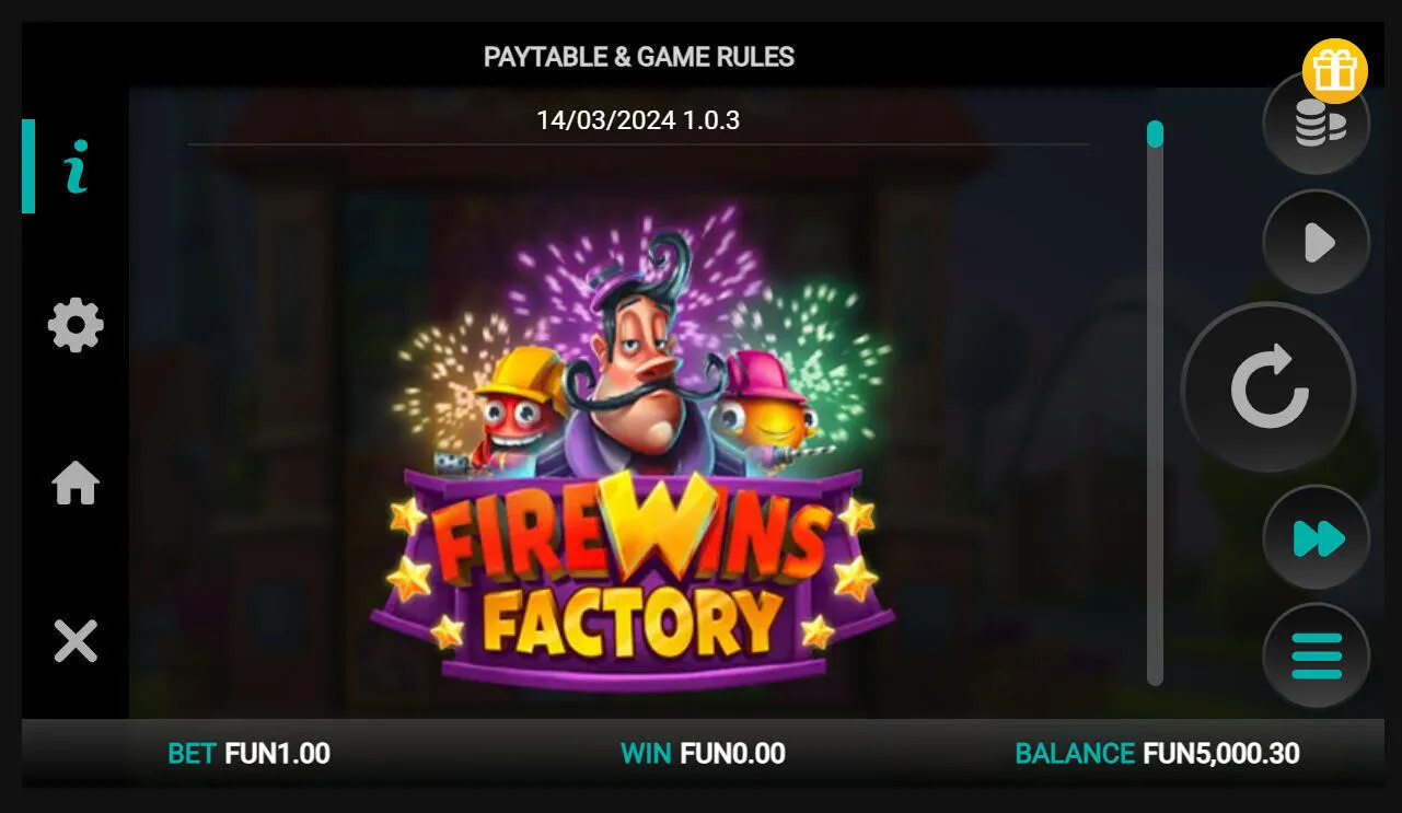 Firewins Factory Paytable And Game Rules Background Image