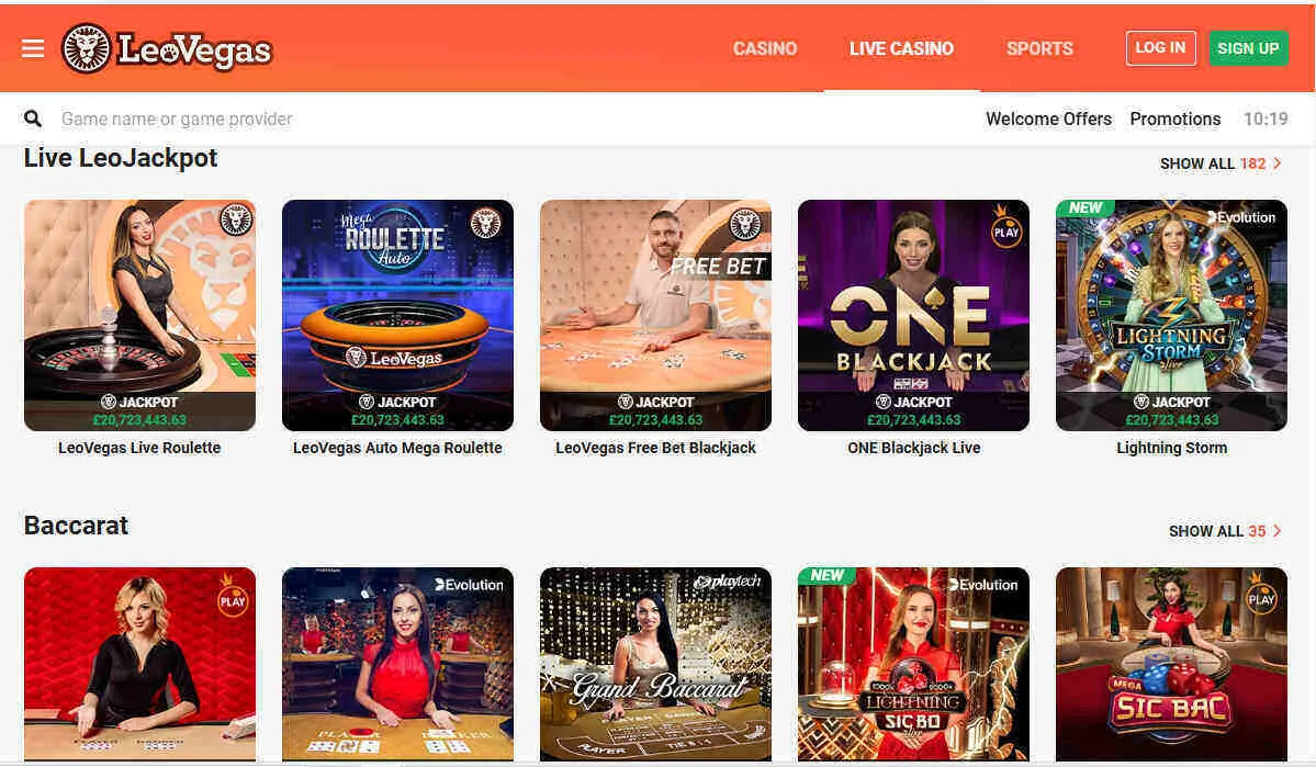 LeoVegas Live Casino