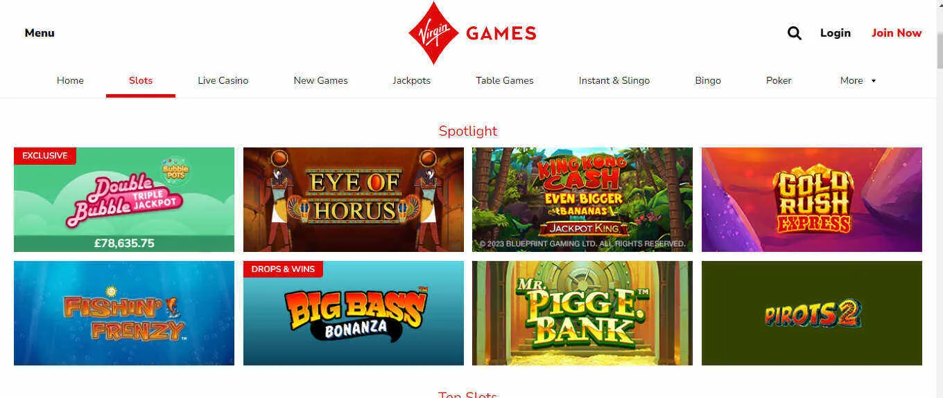 Virgin Games Casino Slots