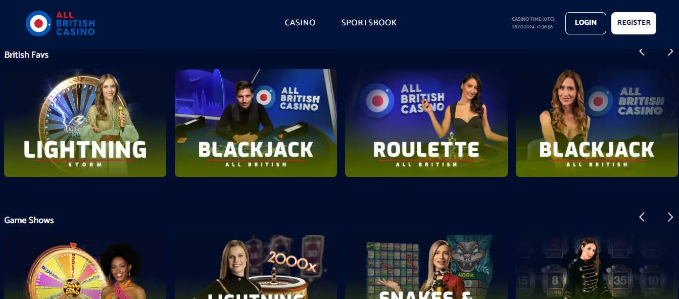 All British Casino Live Casino Games