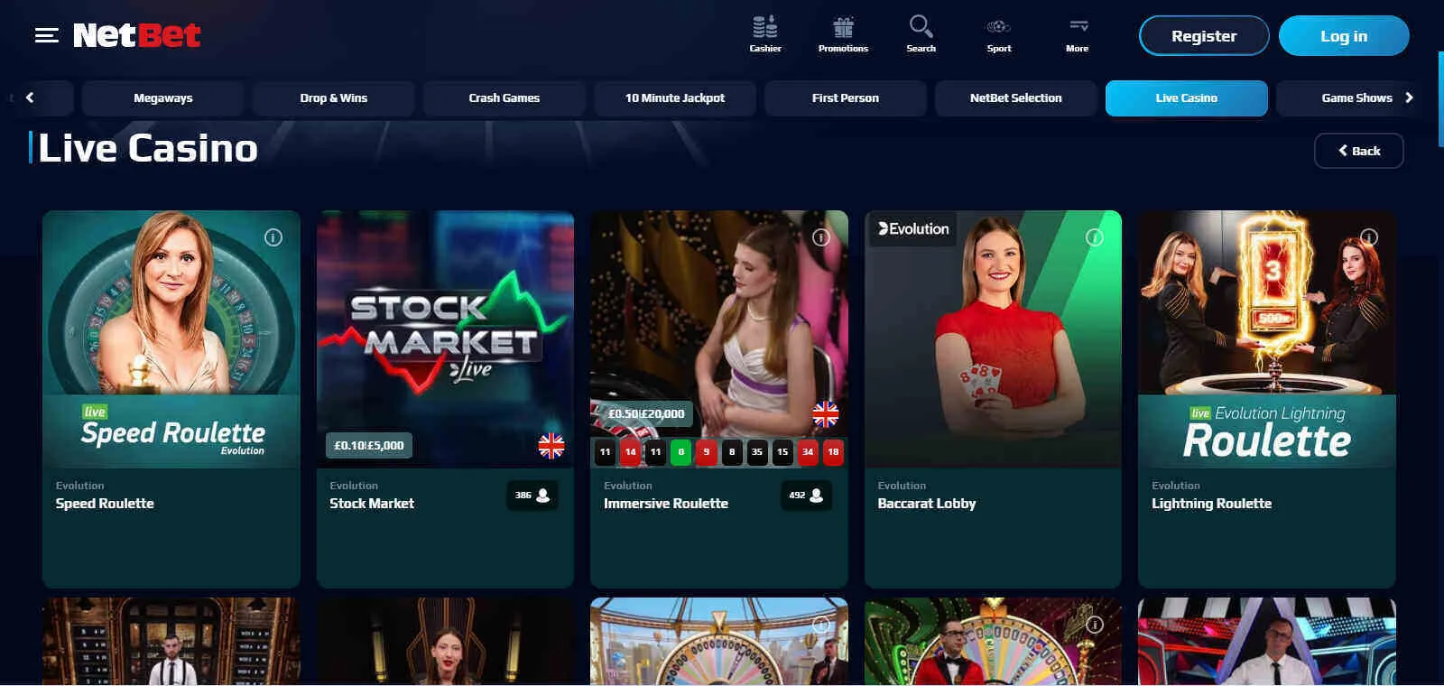 NetBet Live Casino Games