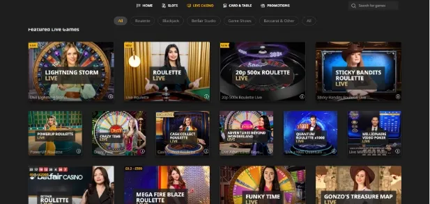 Betfair Live Casino Games