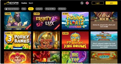 HeySpin Slot Games