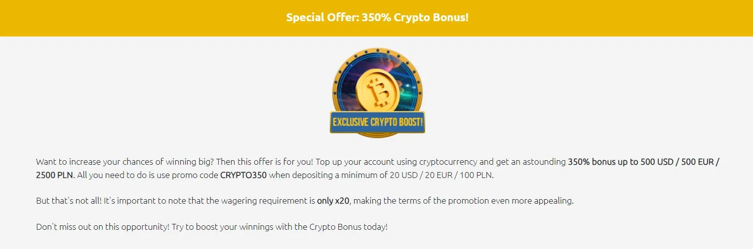 Pelican Casino Crypto Bonus