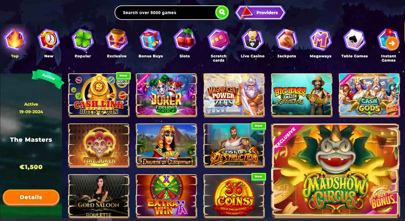 Wazamba Casino Slots Background Image