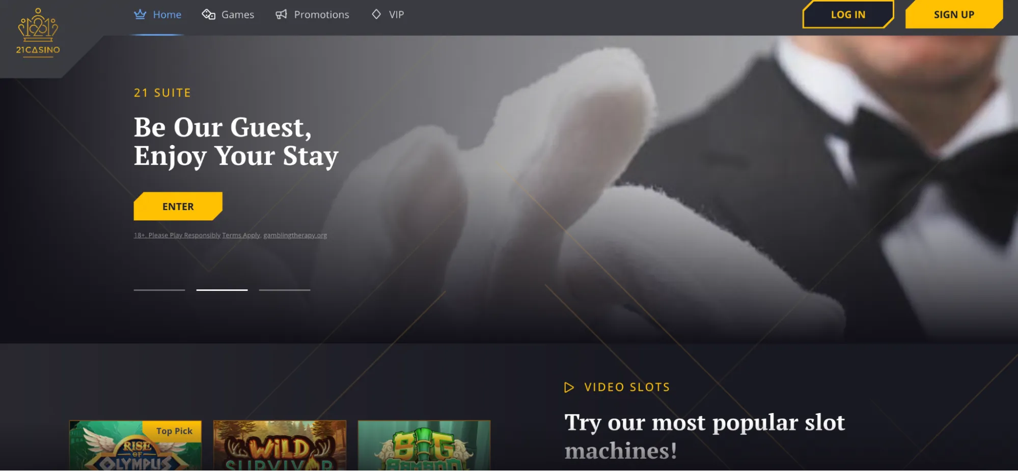 21 Casino Homepage