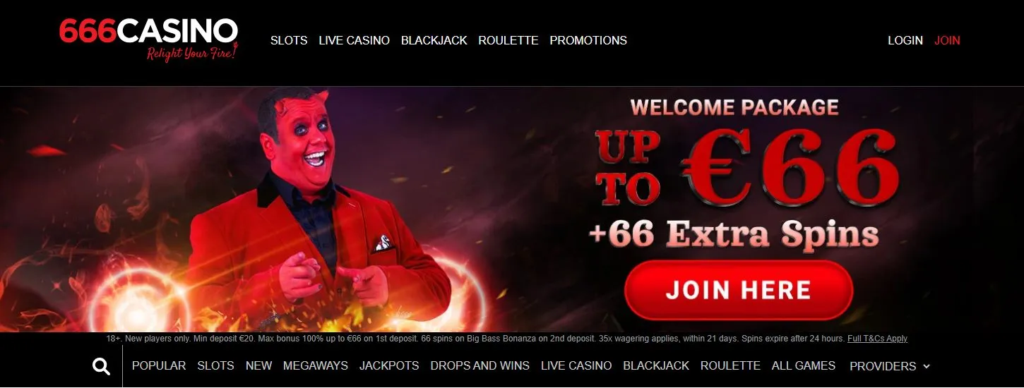 666 Casino Homepage