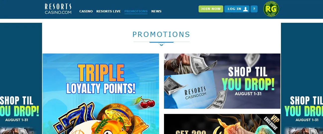 Resorts Casino Homepage Background Image