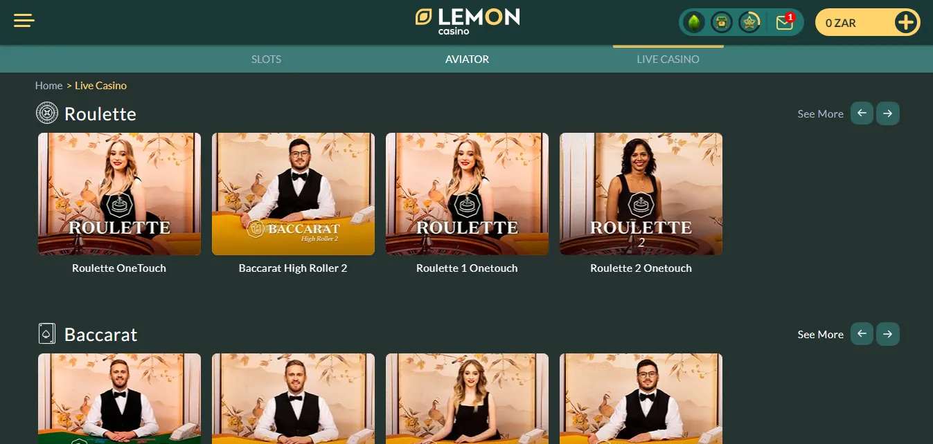 Lemon Casino Live Casino