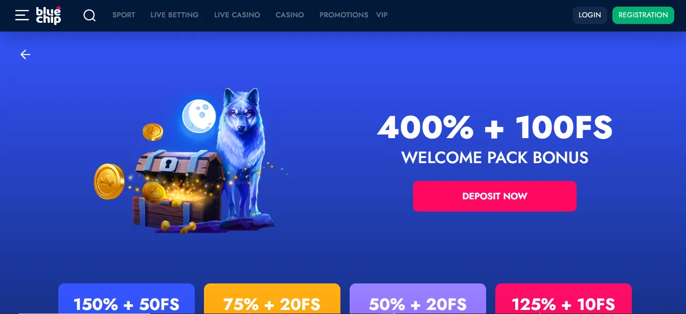 Bluechip Casino Homepage