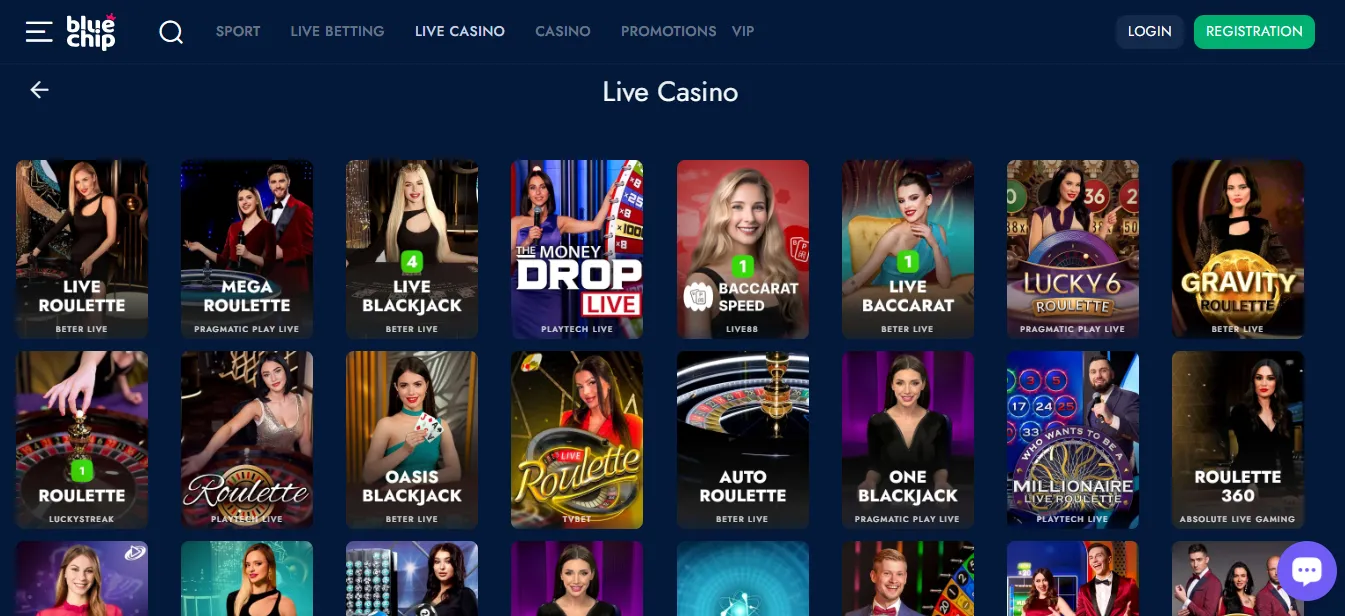 Bluechip Casino Live Casino