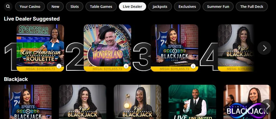 Golden Nugget Casino Live Casino Background Image