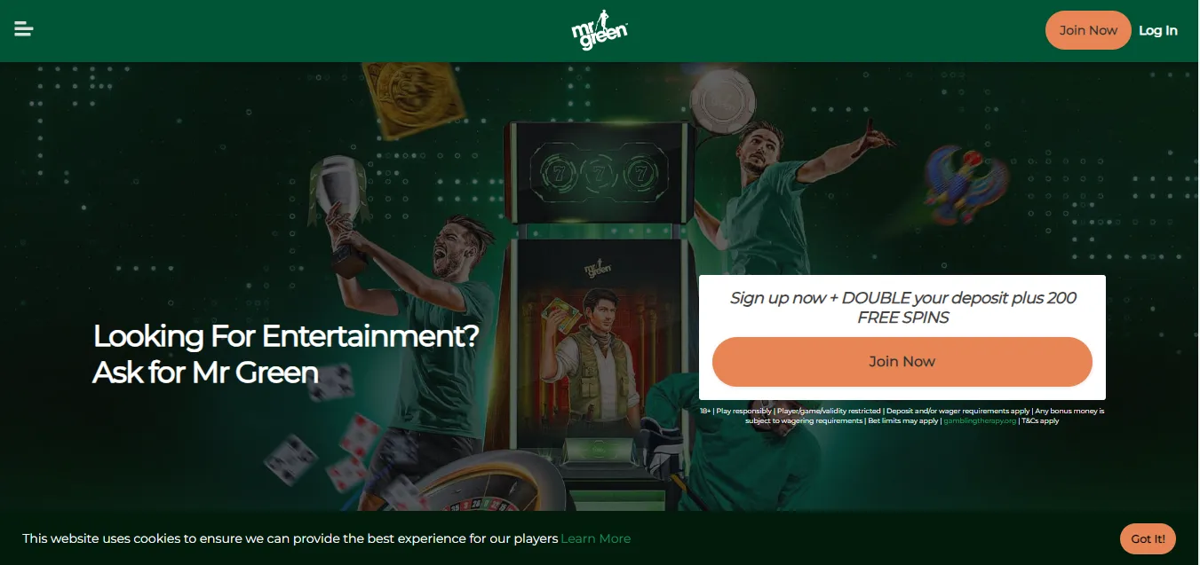 Mr Green Casino Homepage