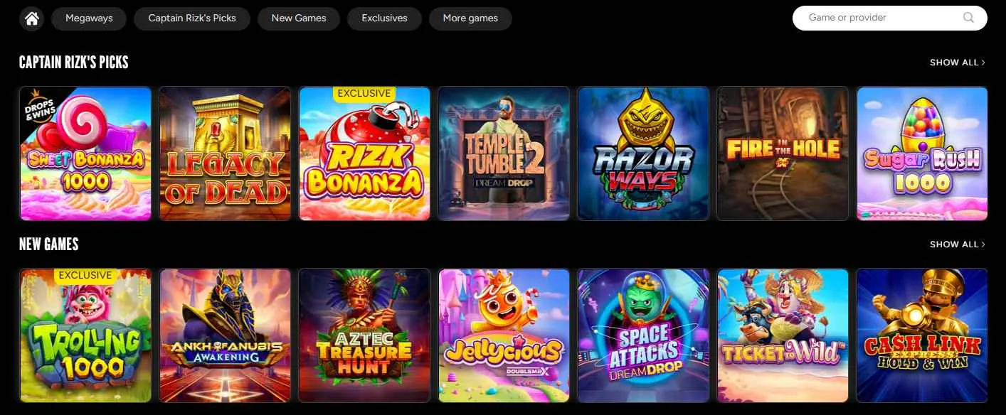 Rizk Casino Slots