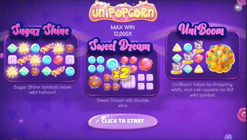 screenshot of unipopcorn welcome menu