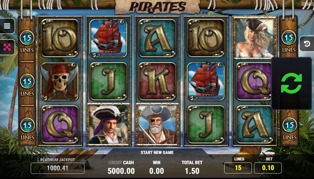 screenshot of pirates fazi slot