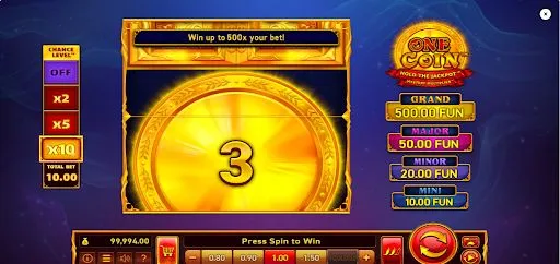 screenshot of one coin spin