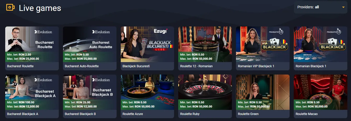 Frank Casino Live Casino