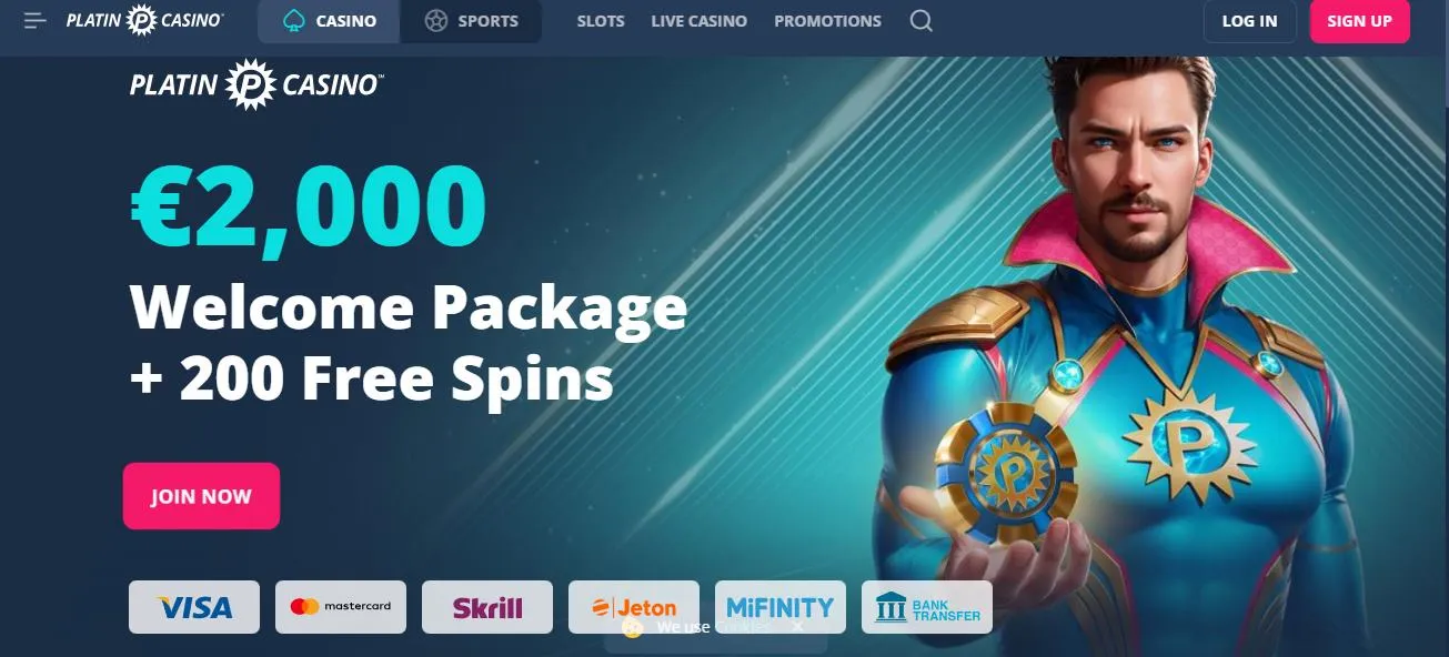 Platin Casino Homepage