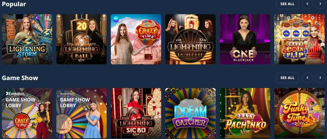 Platin Casino Live Casino