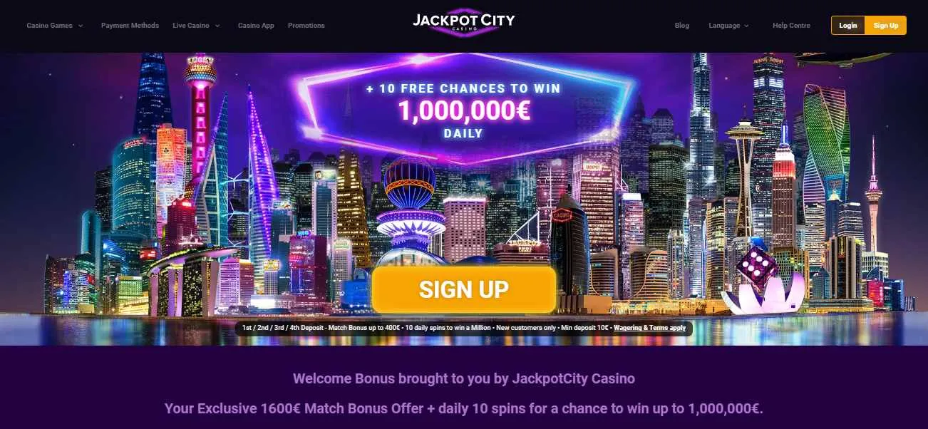 Jackpot City Casino Homepage