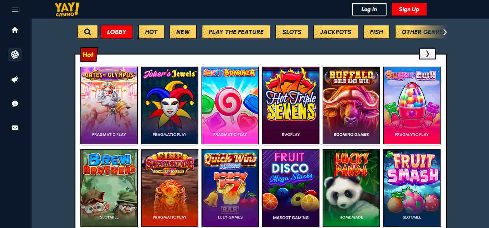 Slots At Yay Casino Background Image