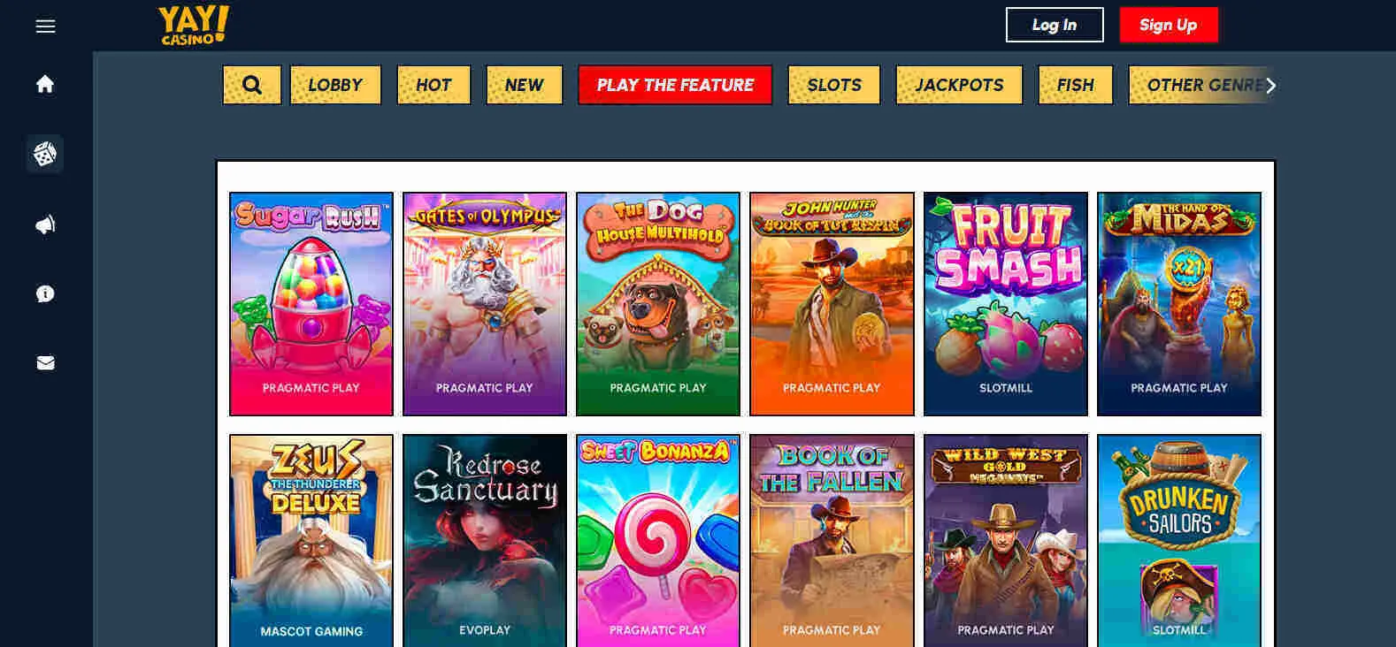 Play The Feature At Yay Casino Background Image