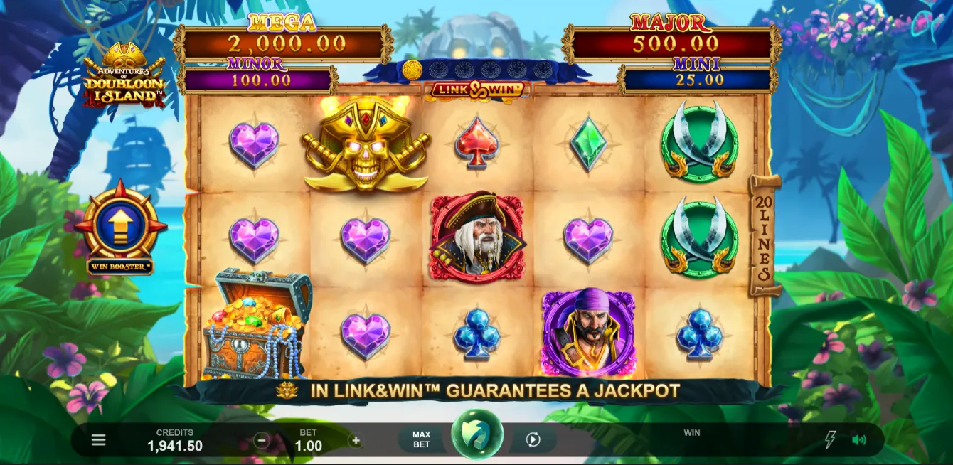 Doubloon Island Slot Game Background Image