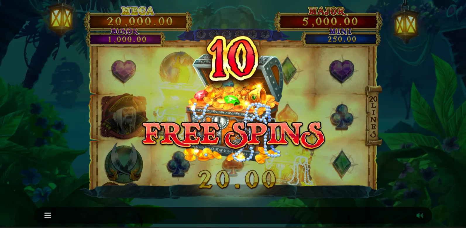 Doubloon Island Free Spins Background Image