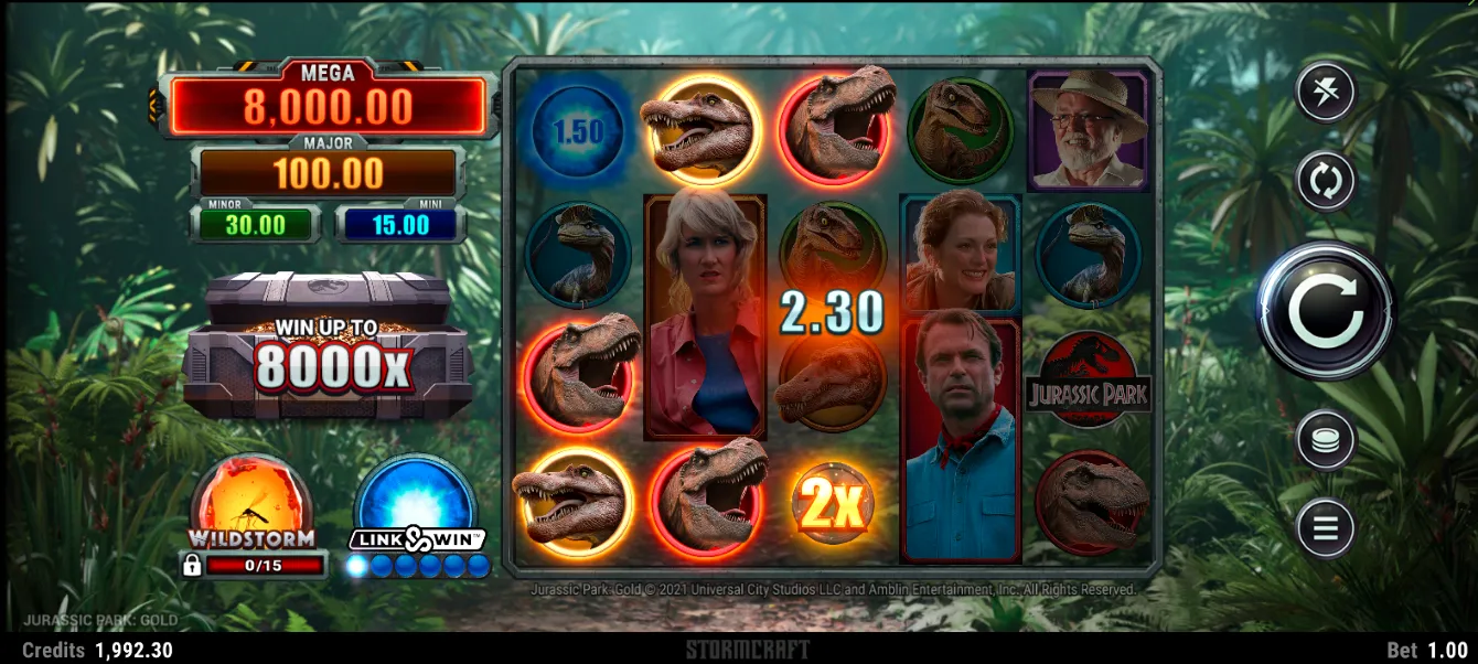 Jurassic Park Gold Slot Background Image