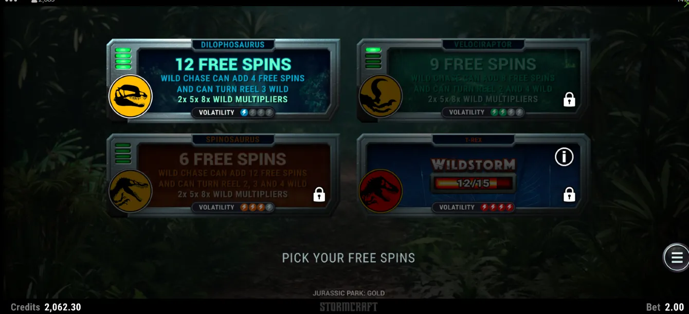 Jurassic Park Gold Free Spins Background Image