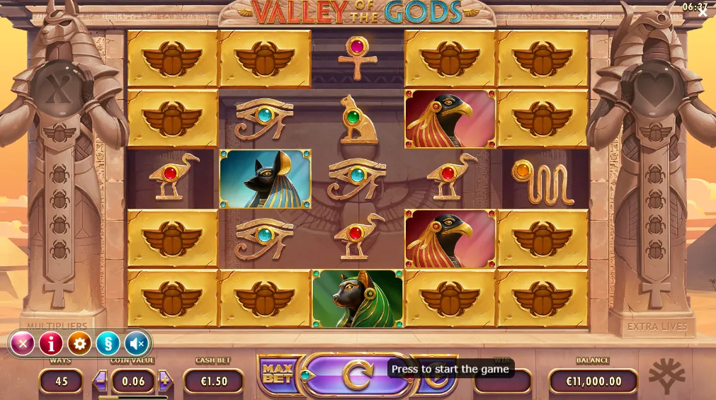 Valley Of The Gods Slot Background Image