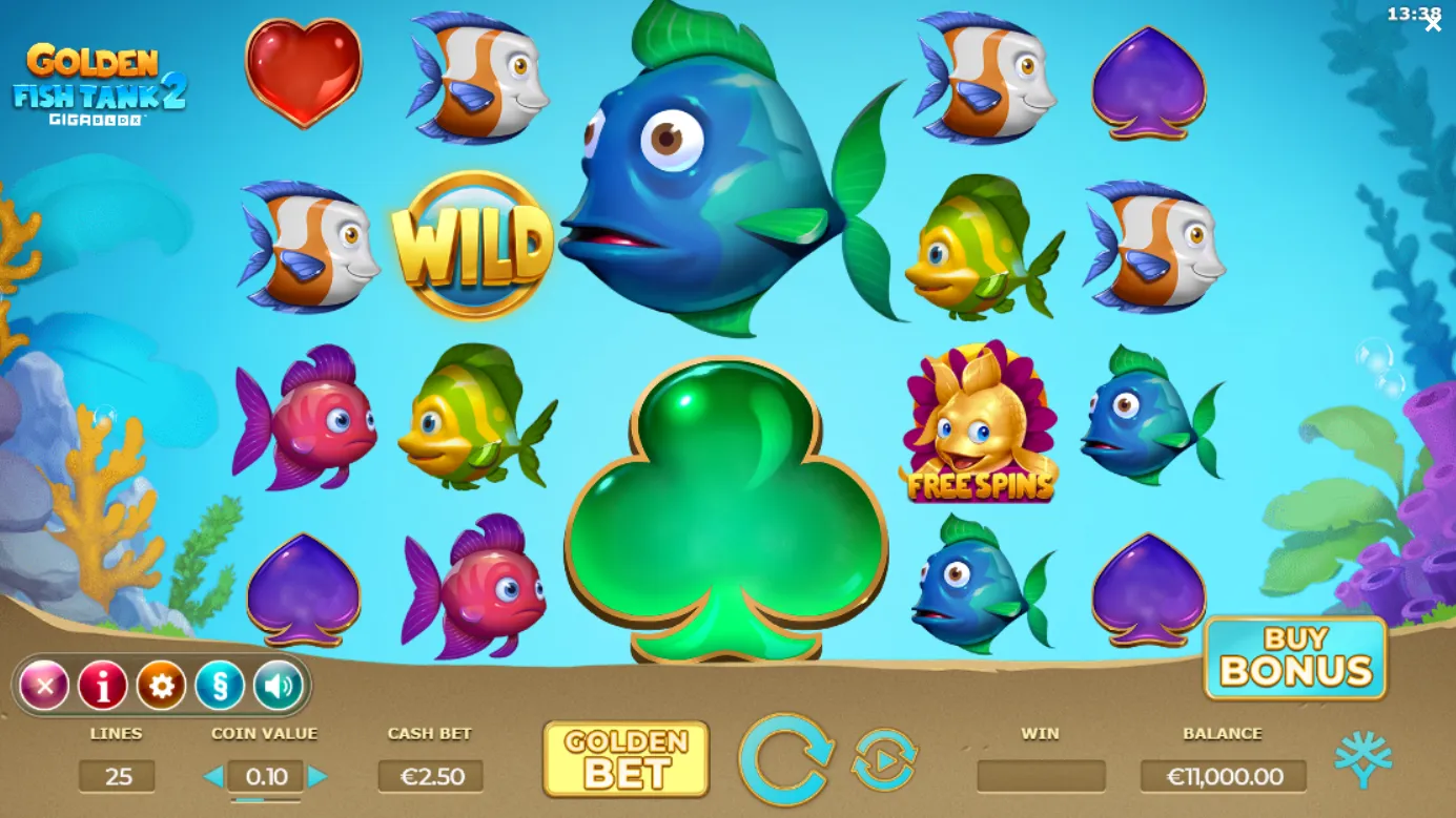 Fish Tank 2 Gigablox Slot Game Background Image