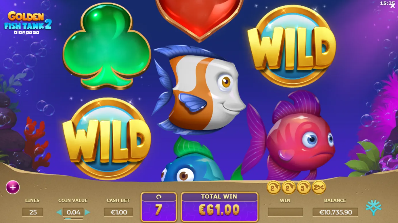 Fish Tank 2 Gigablox Win Wild Slot Background Image