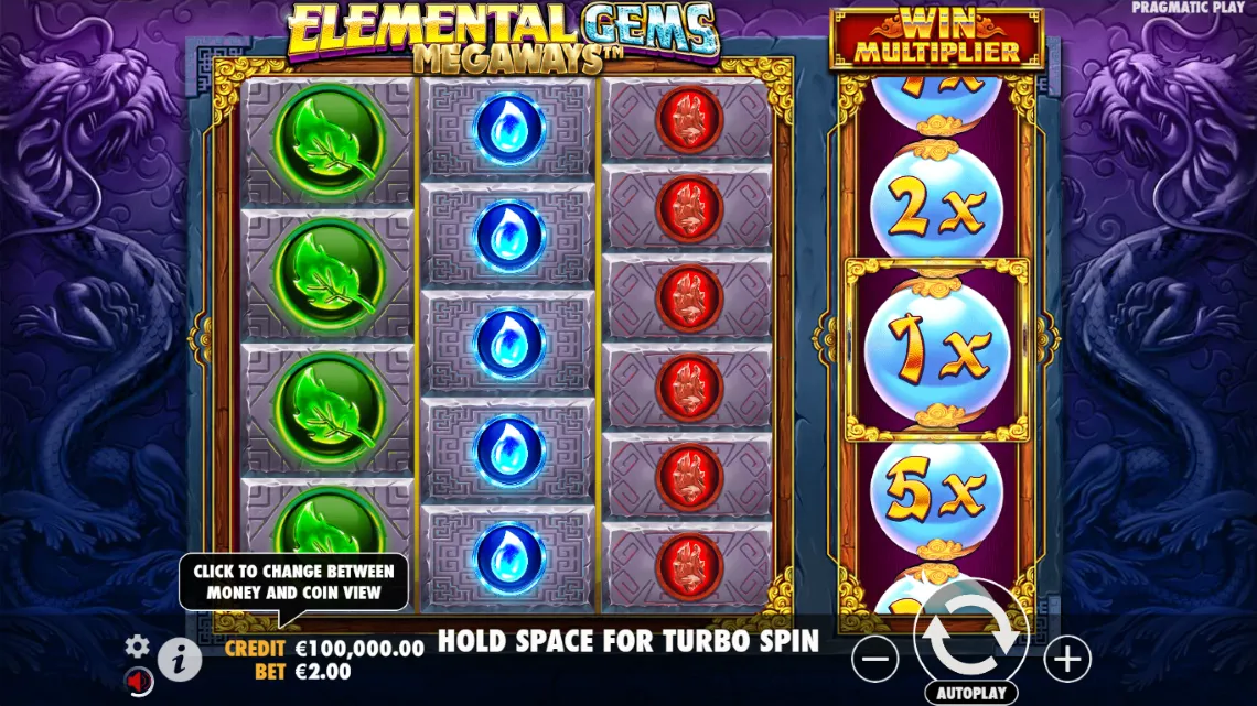 Elemental Gems Megaways Slot Background Image