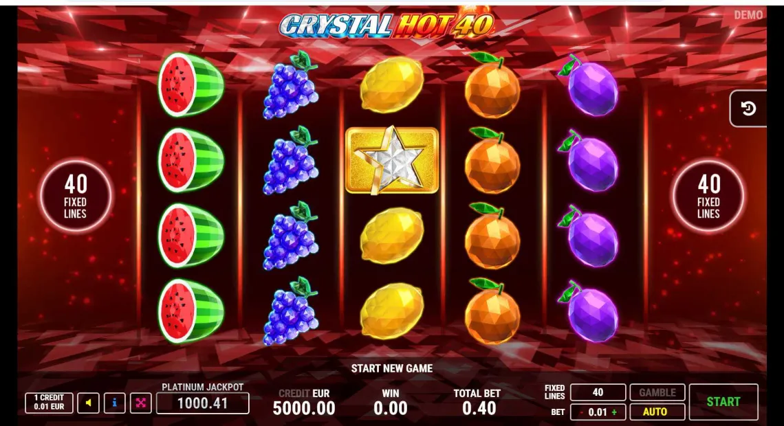 Crystal Hot 40 Slot Background Image