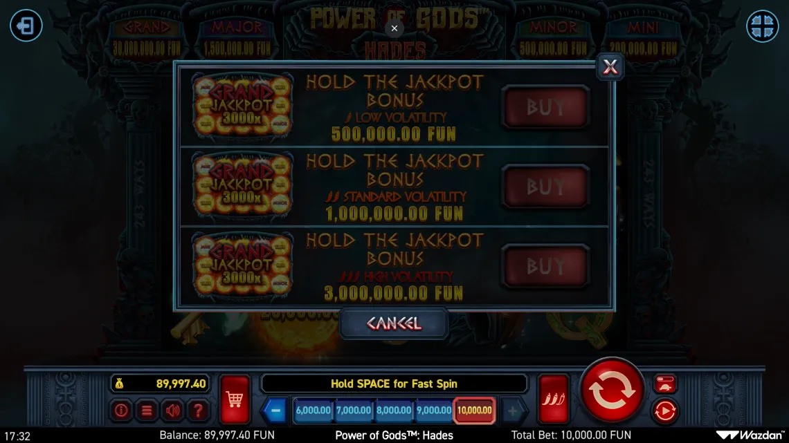 Power Of Gods: Hades Slot Game Background Image