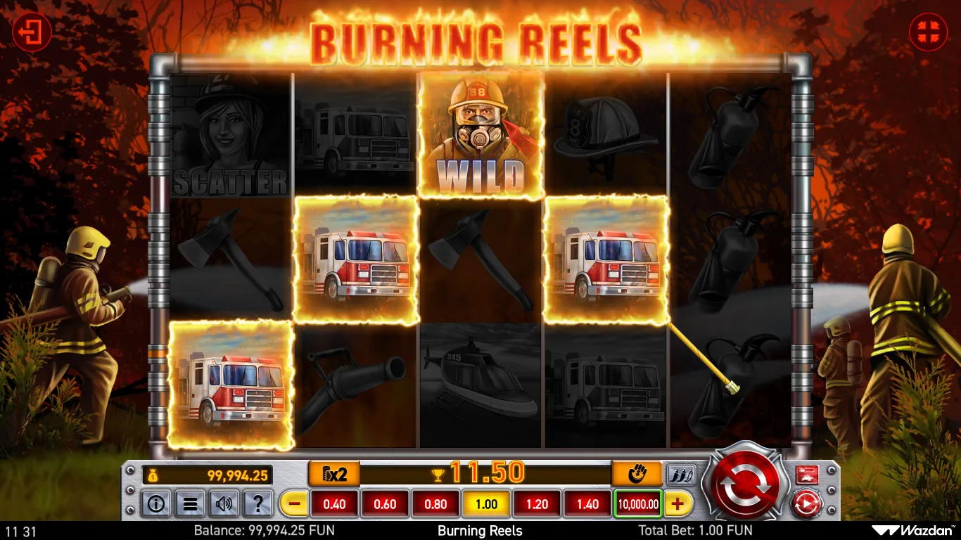 Burning Reels Slot Background Image