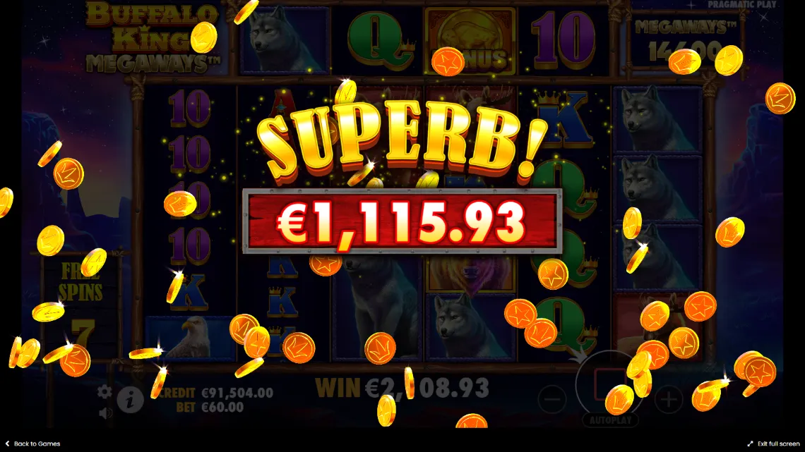 Buffalo King Megaways Slot Win Background Image