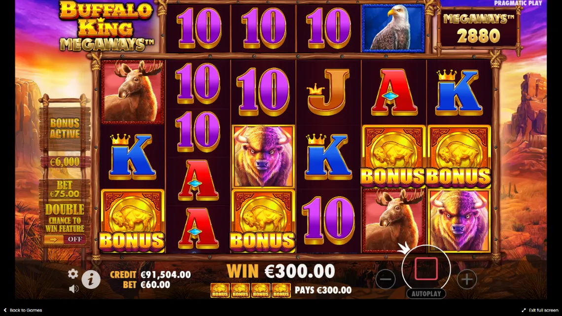 Buffalo King Megaways Slot Win Background Image