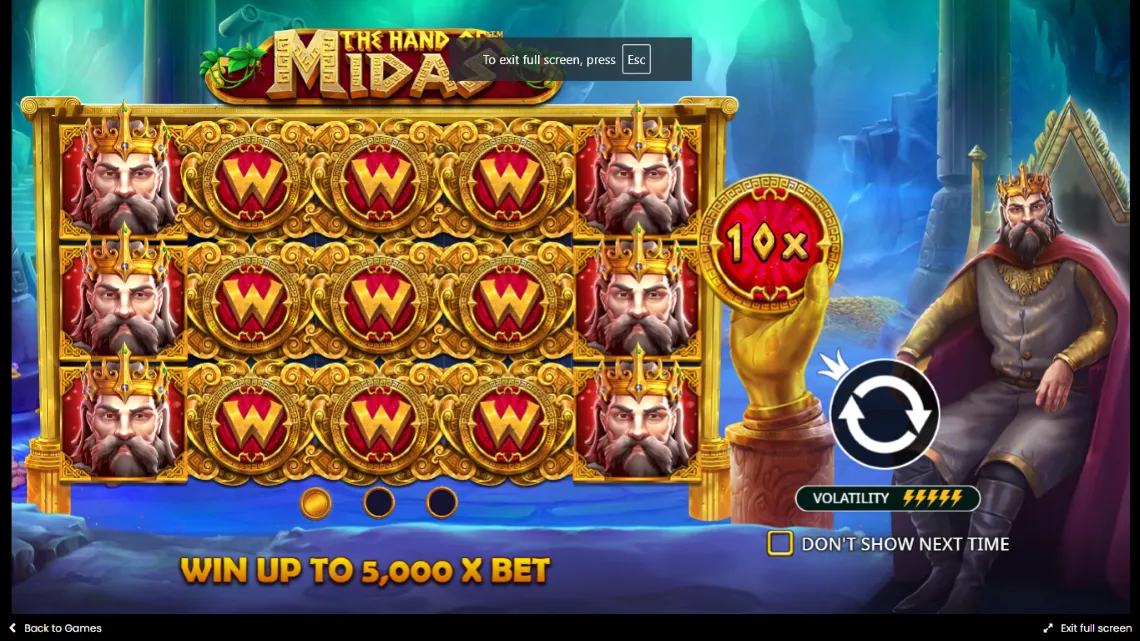 Hand Of Midas Slot Game Background Image