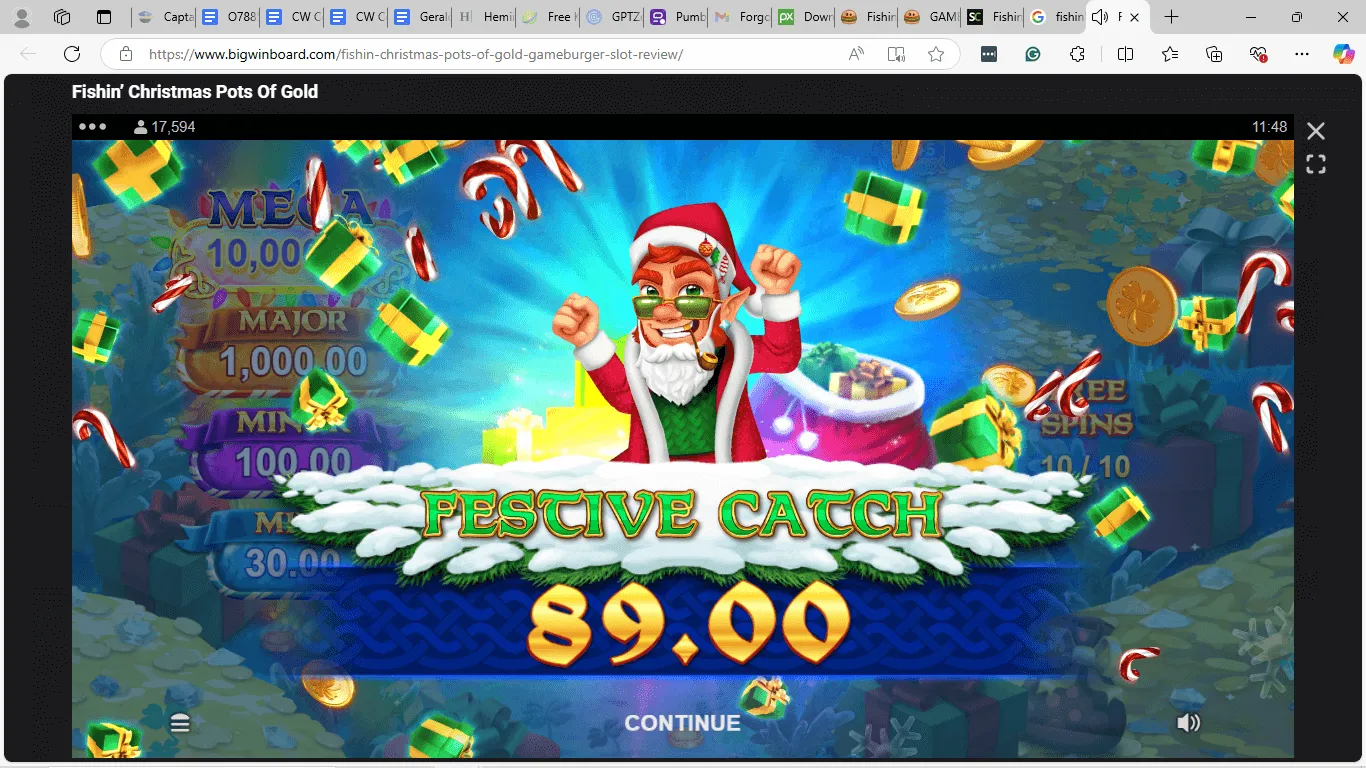 Fishin' Christmas Pots Of Gold Festive Catch Background Image