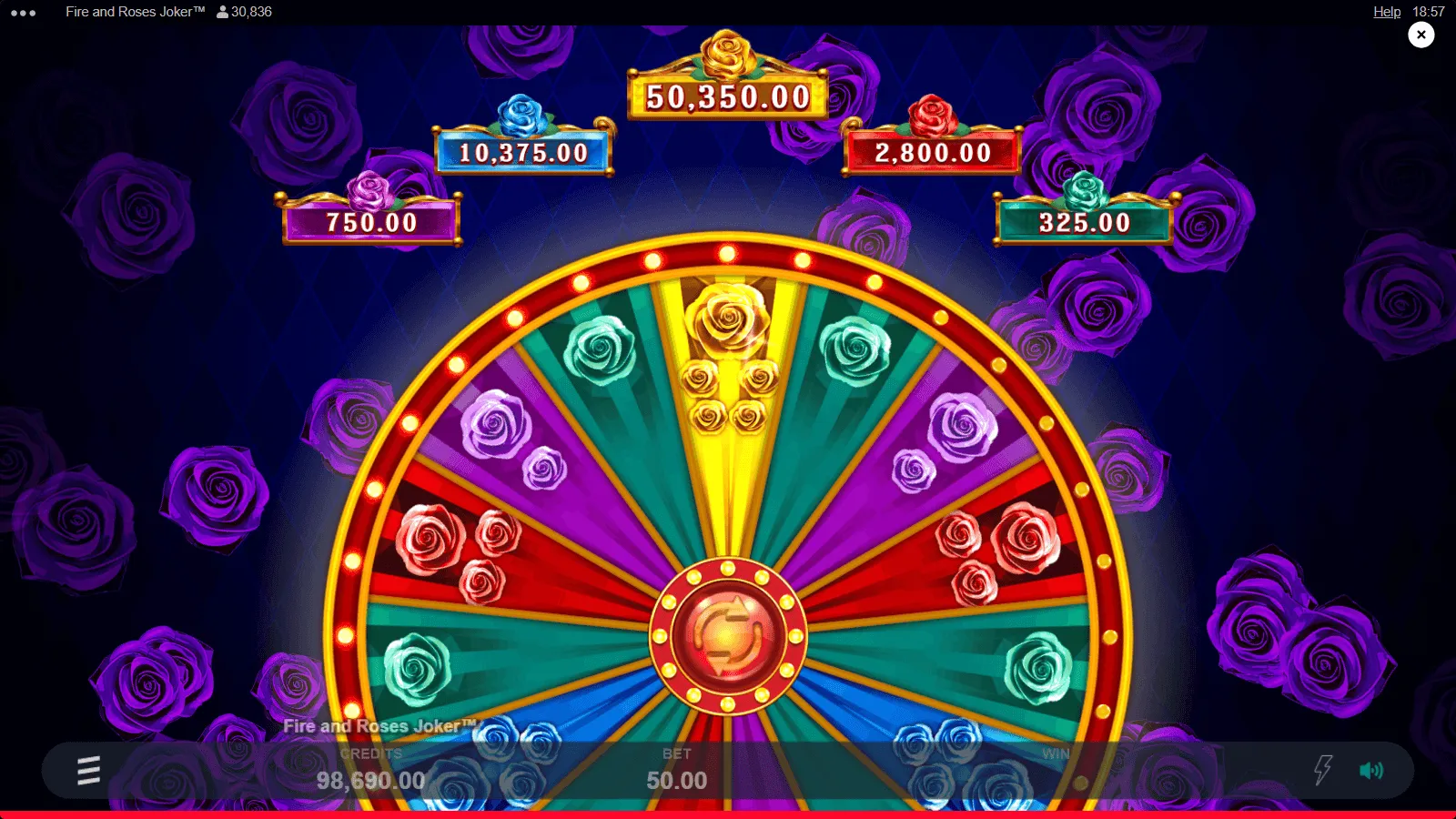 Fire And Roses Joker Jackpot Wheel Background Image