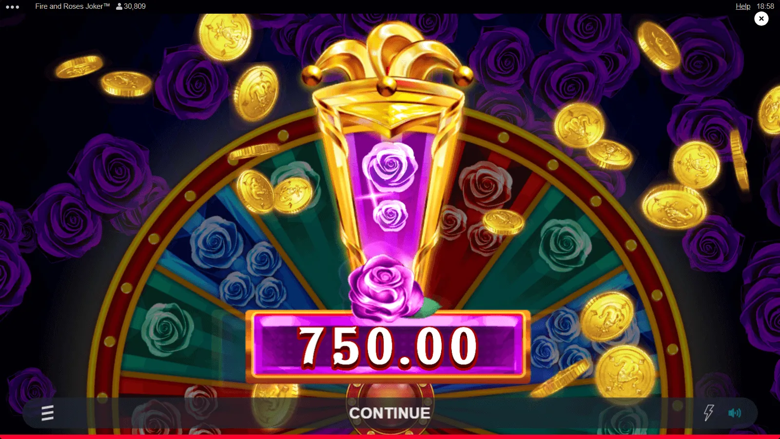 Fire And Roses Joker Jackpot Wheel Win Background Image