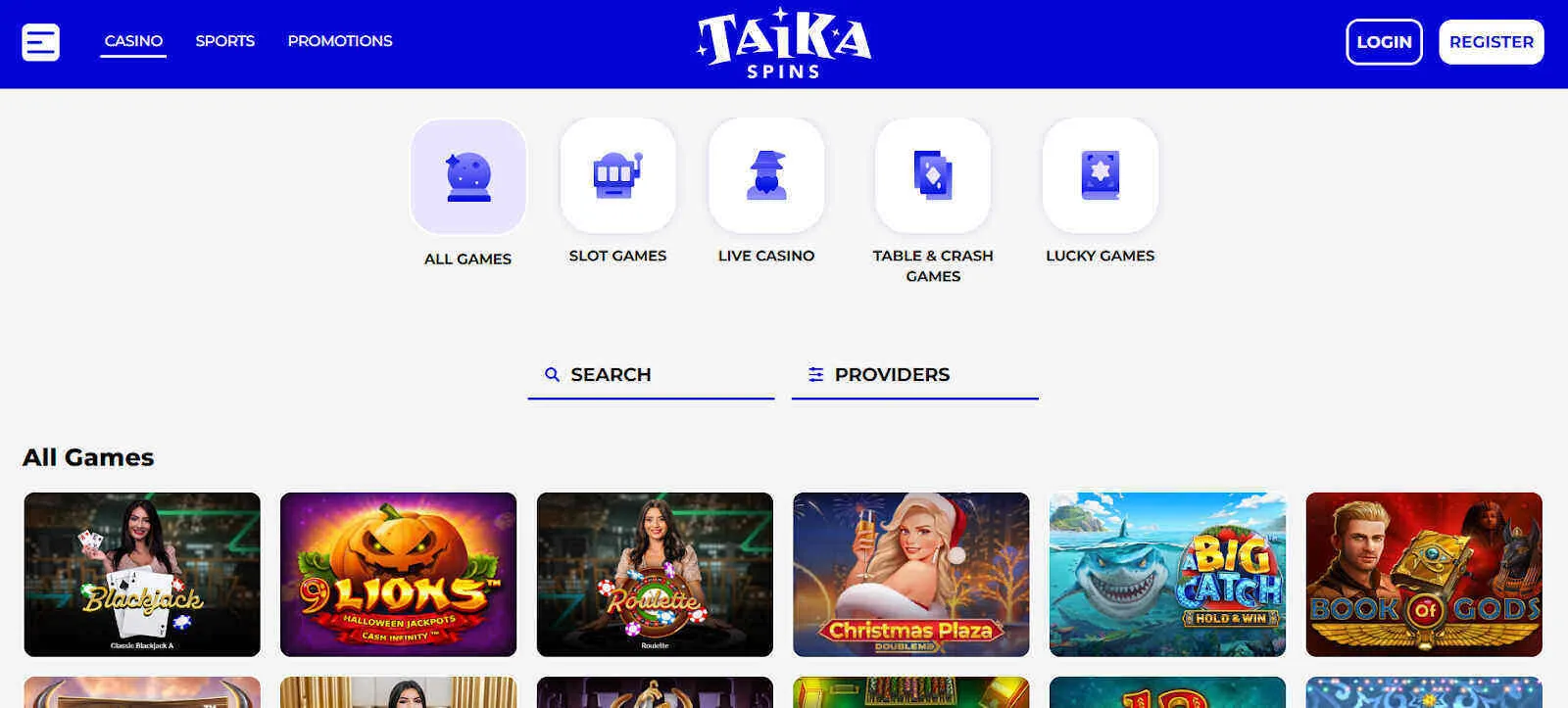 Taikaspins All Games Background Image