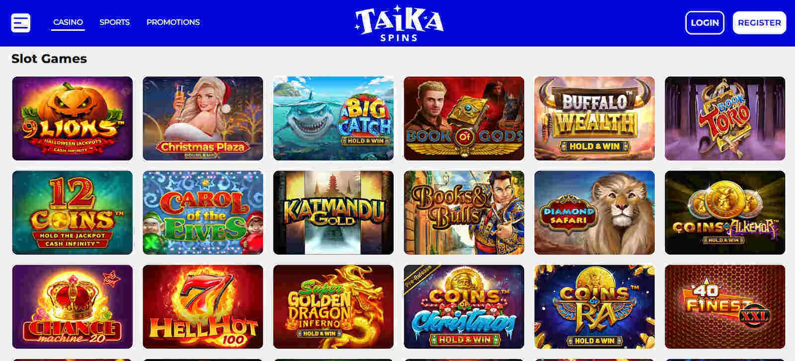 Taikaspins Slot Games Background Image